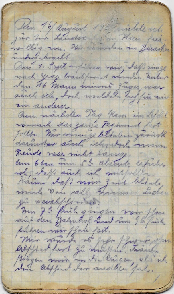 Paul Mühlrad Tagebuch - Page 1